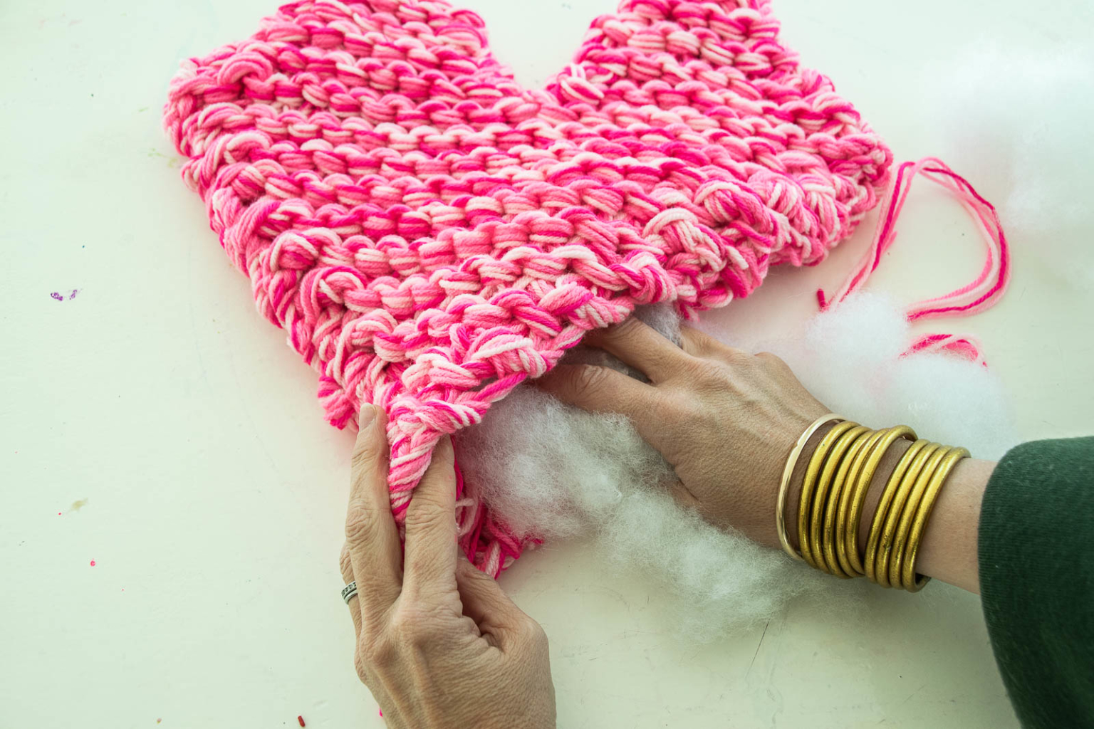 Knitted Heart Pillow At Charlotte's House