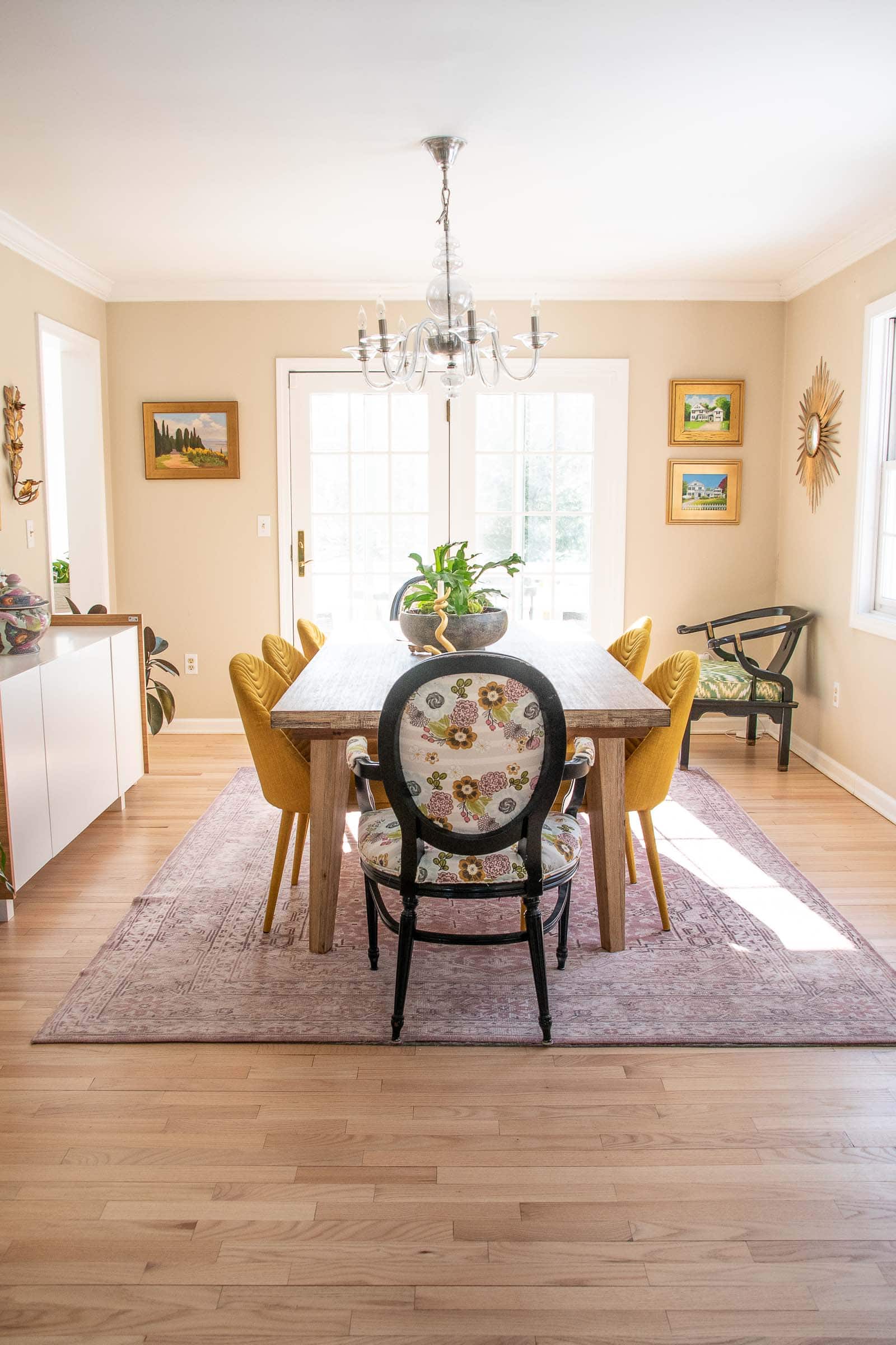 dining room before and after