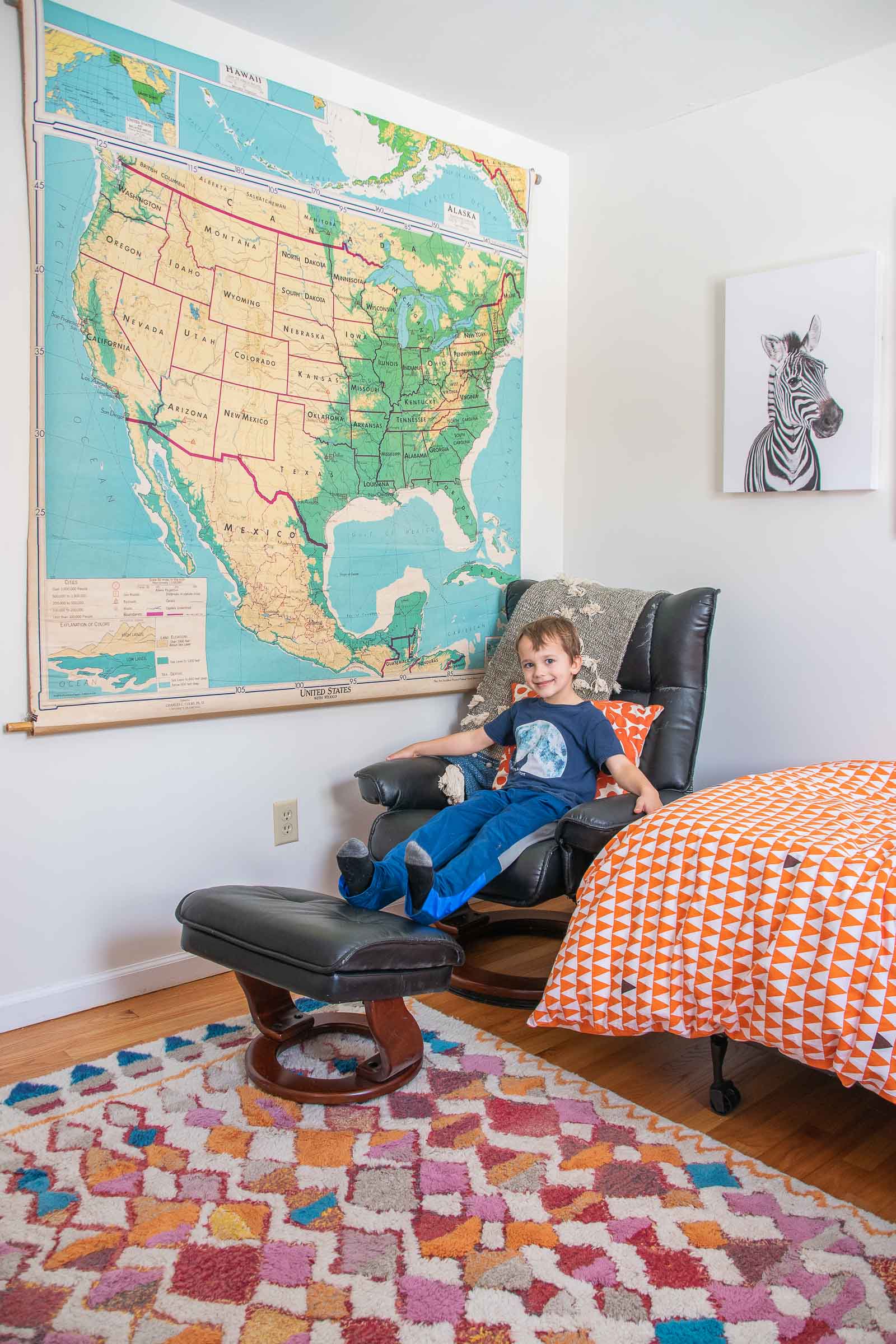 recliner in boys room