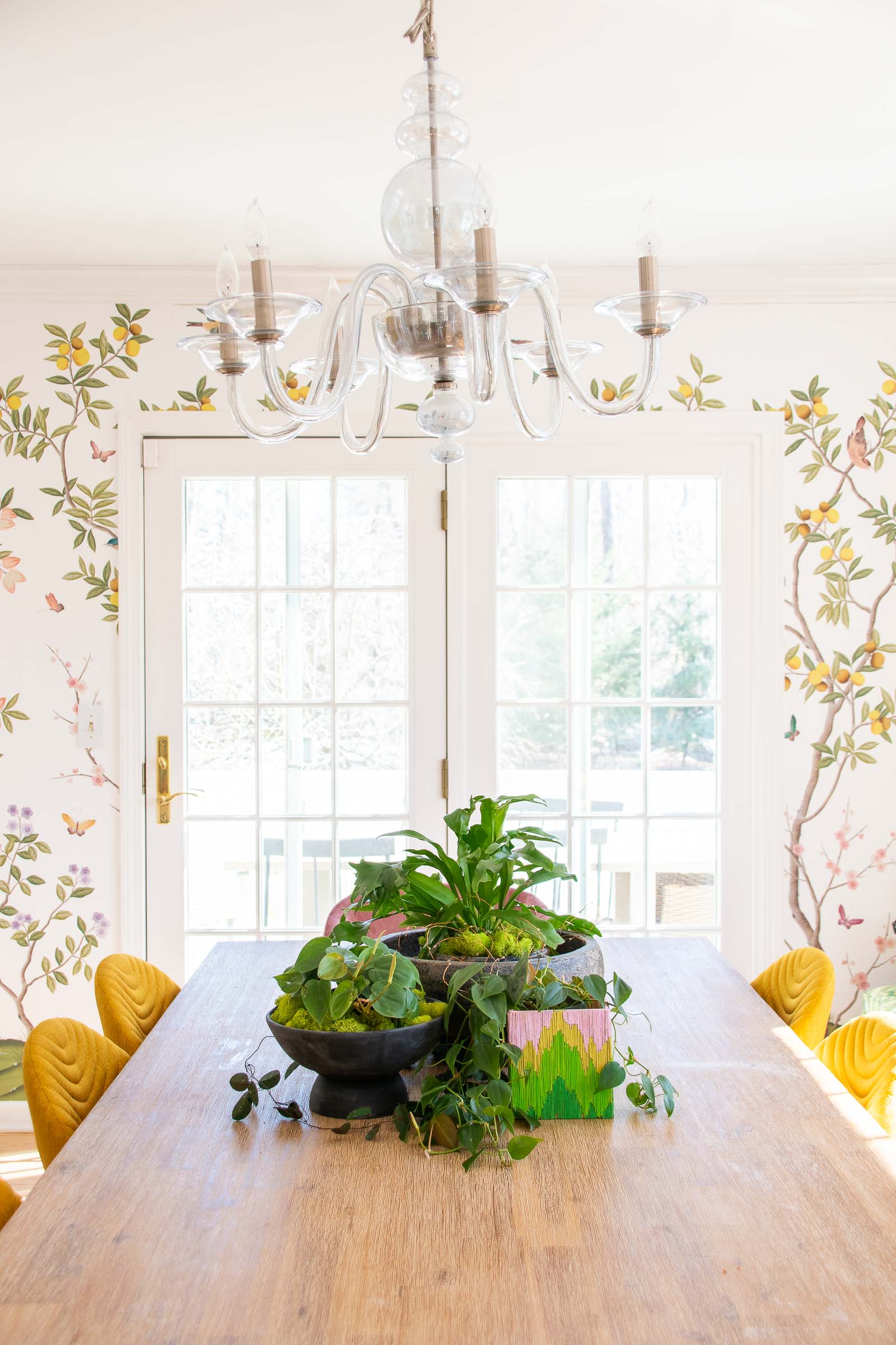 covering a planter with painted toothpicks