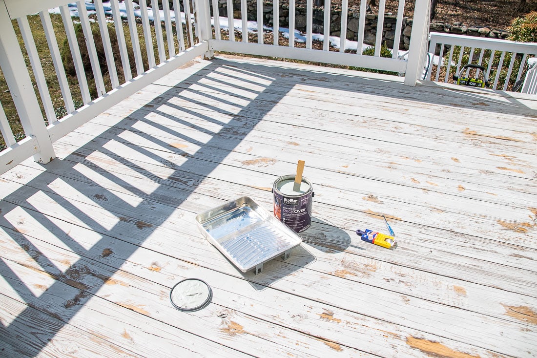 painting our wooden deck