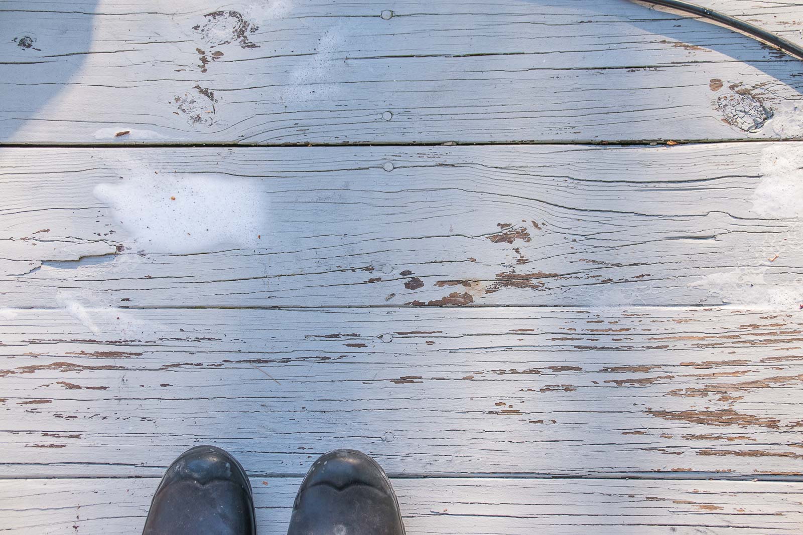 scrubbing back deck