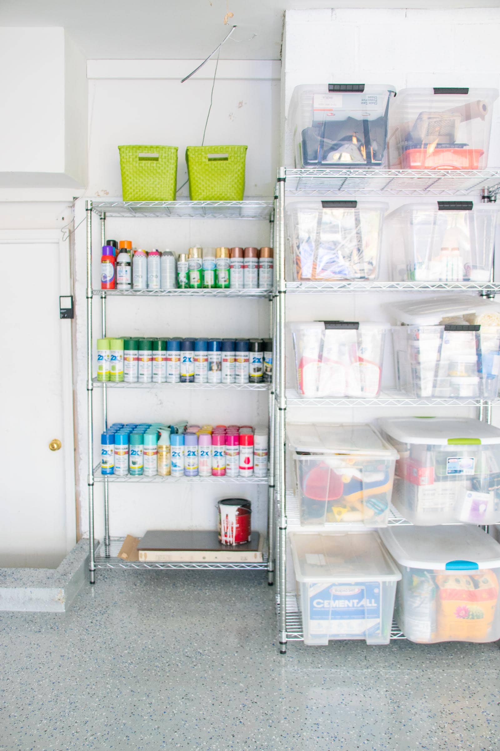 spray paint shelves