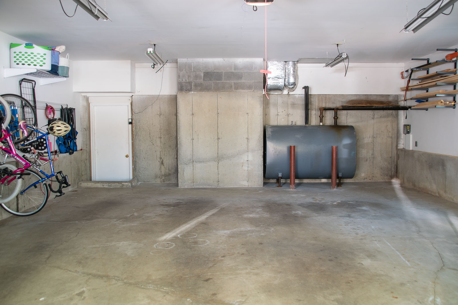 empty garage before floor paint