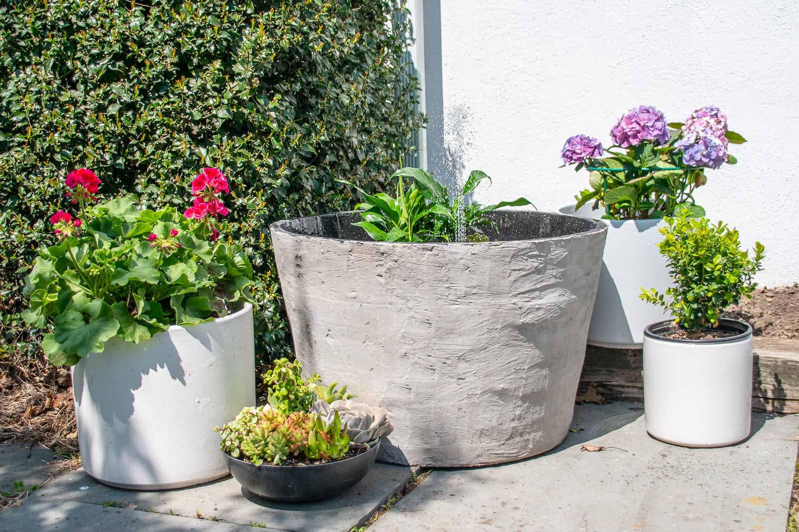 diy concrete fountain