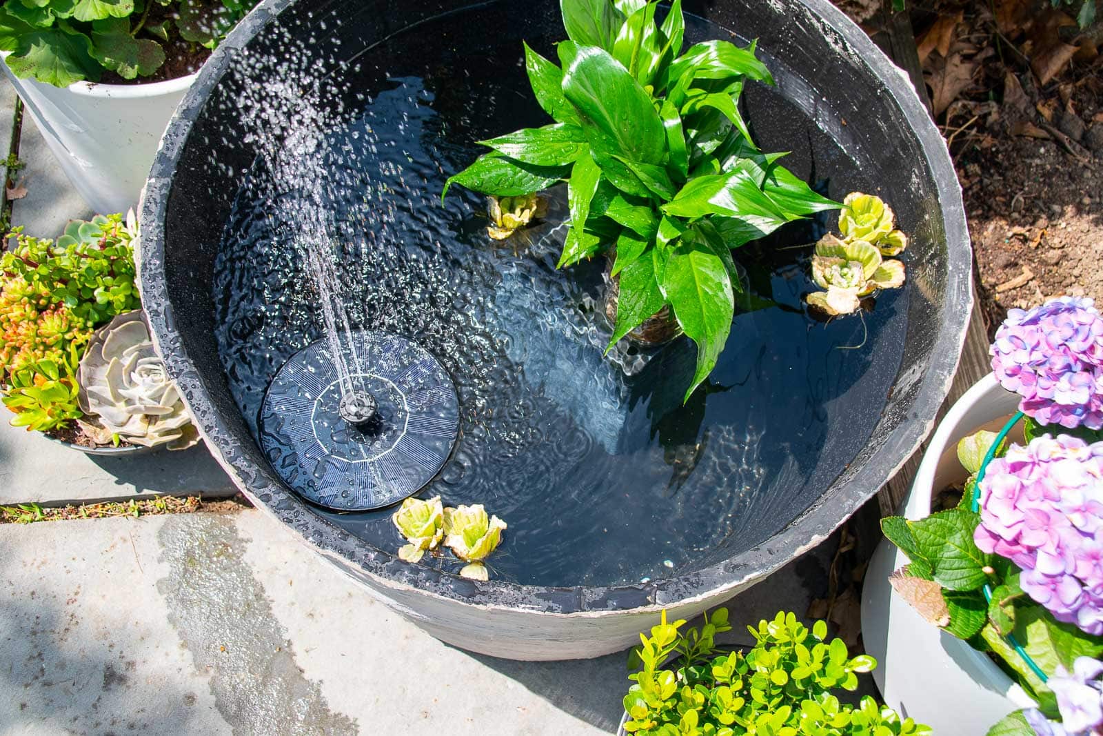 concrete planter fountain