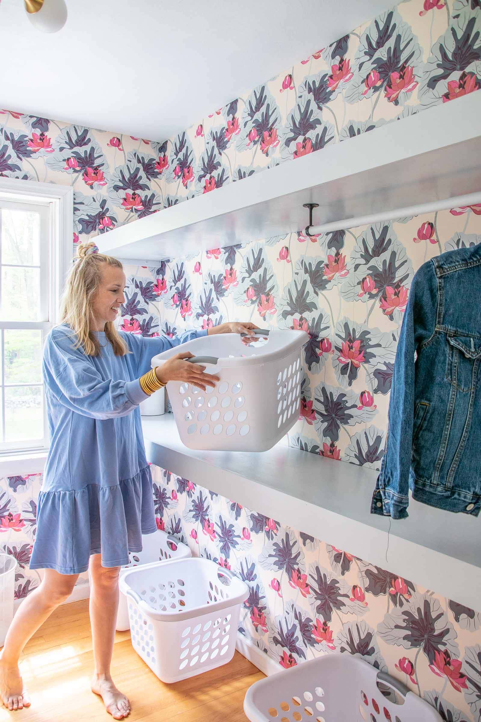 diy laundry room shelves