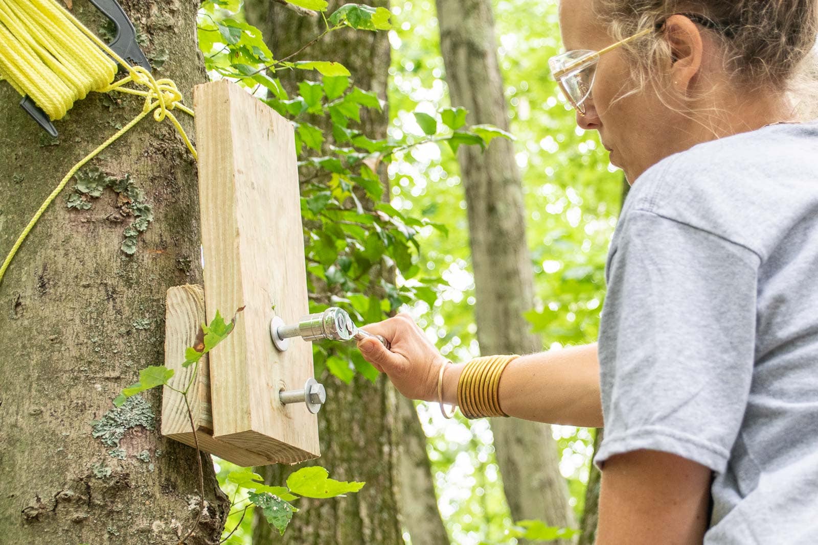 ratchet for lag bolts into tree