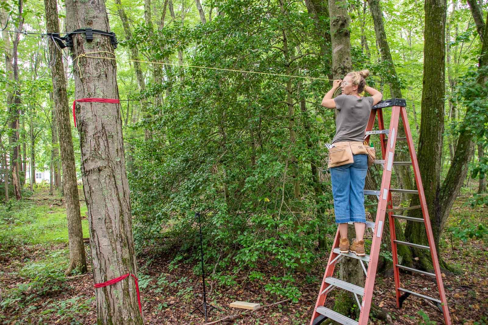 using rope to line up brackets