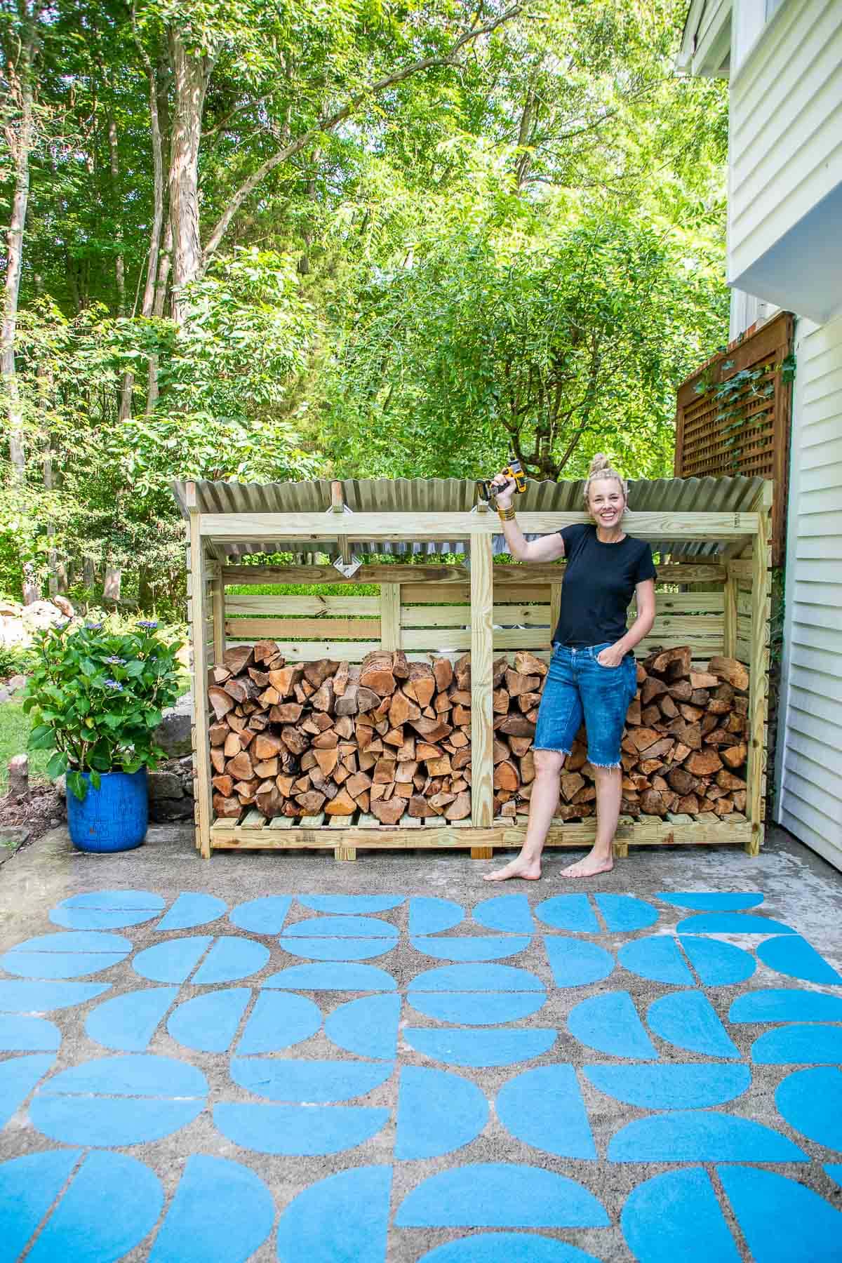 how to make a DIY firewood shed