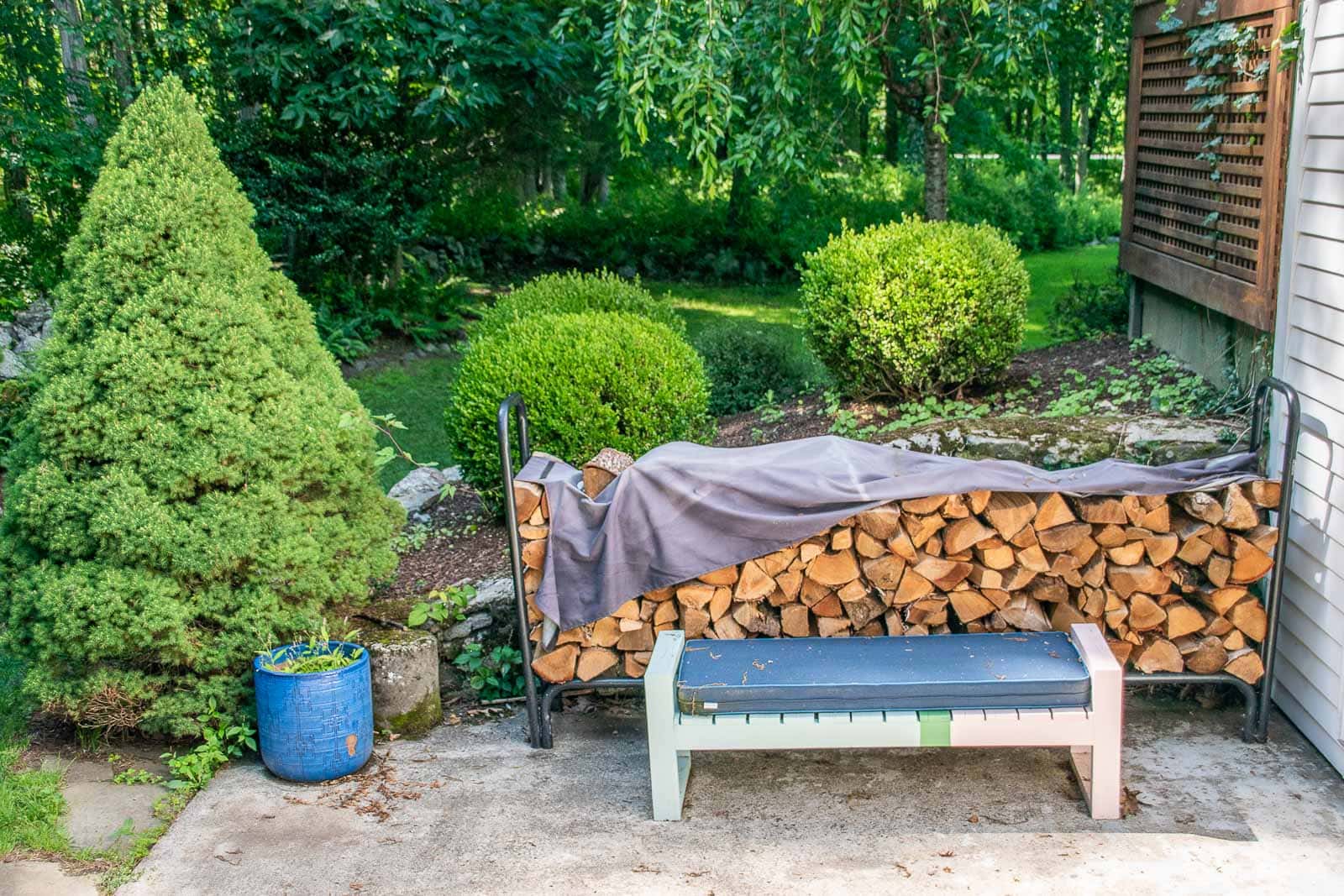 firewood rack before