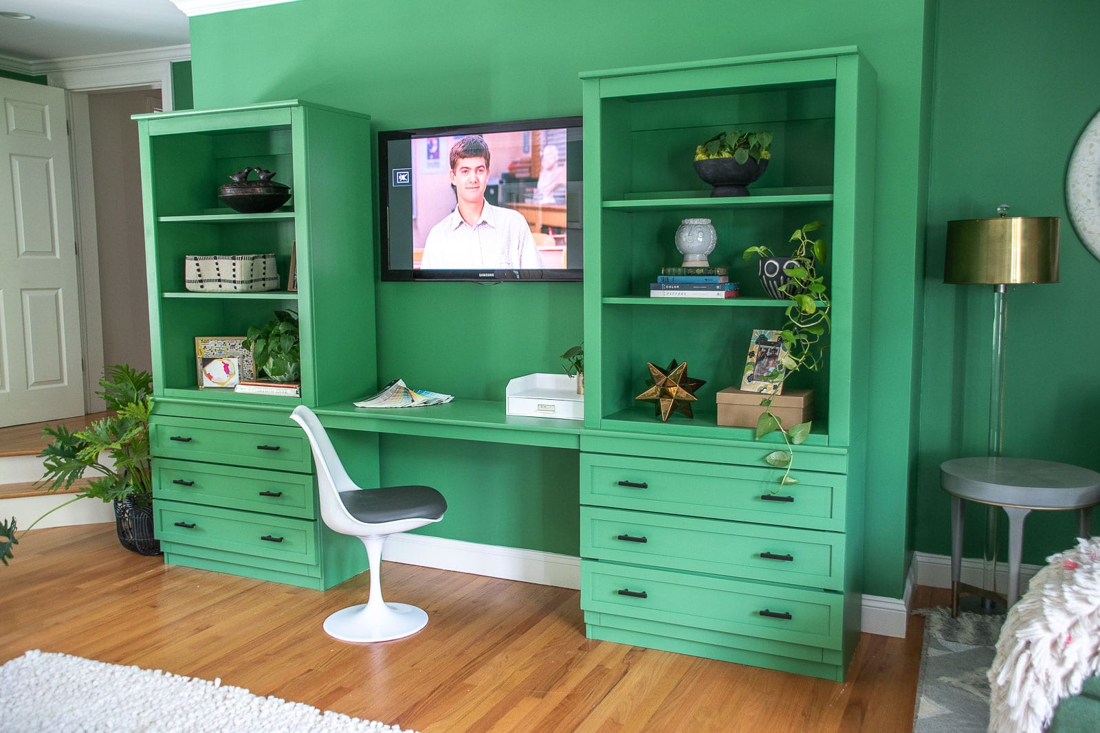 cabinets turned media center