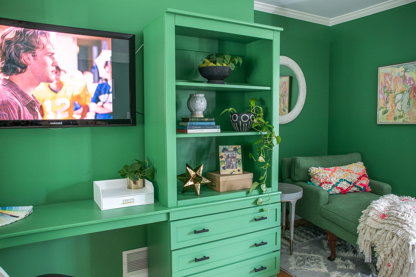 cabinets turned media center