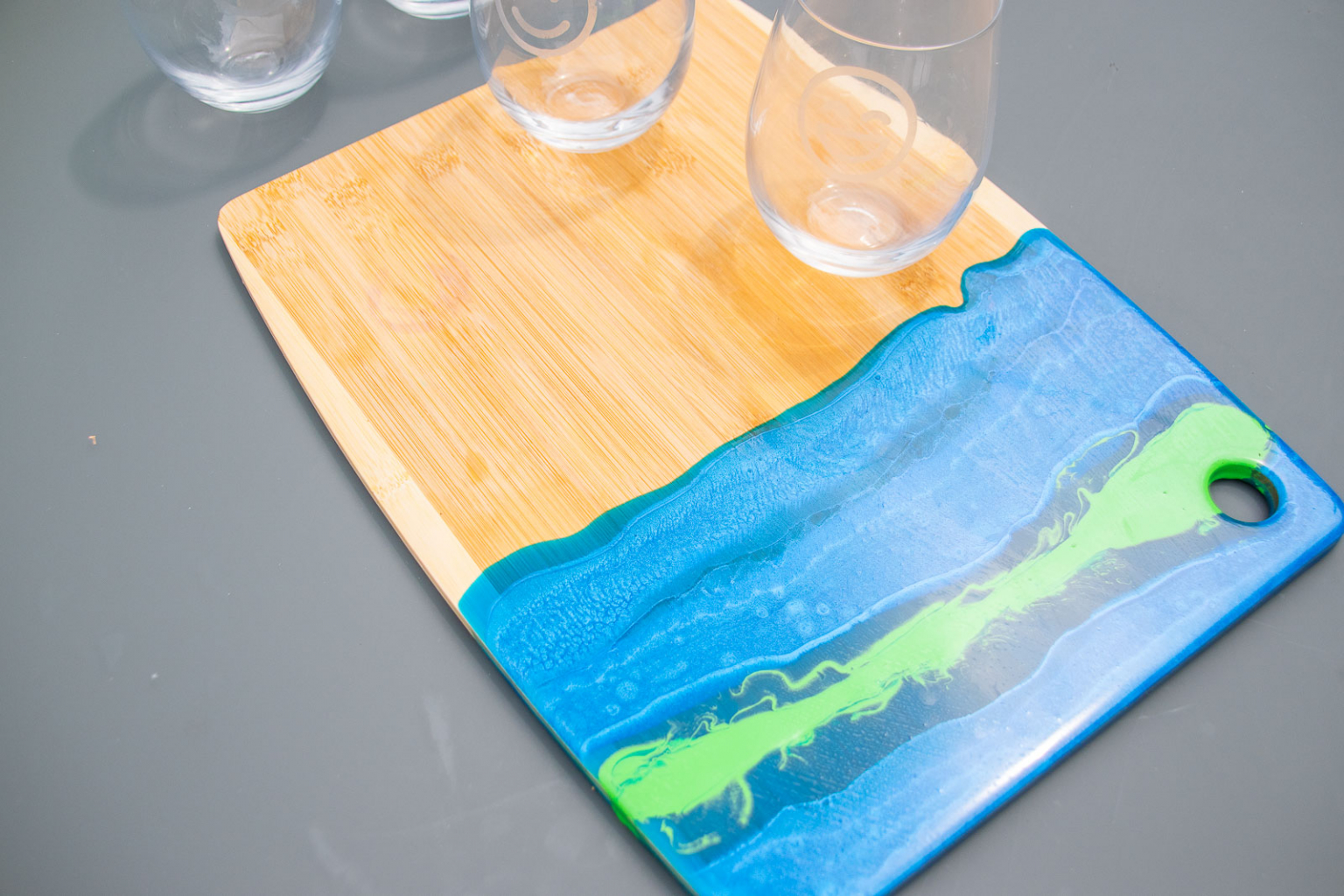 Colorful Epoxy Resin Cutting Board At Charlotte's House