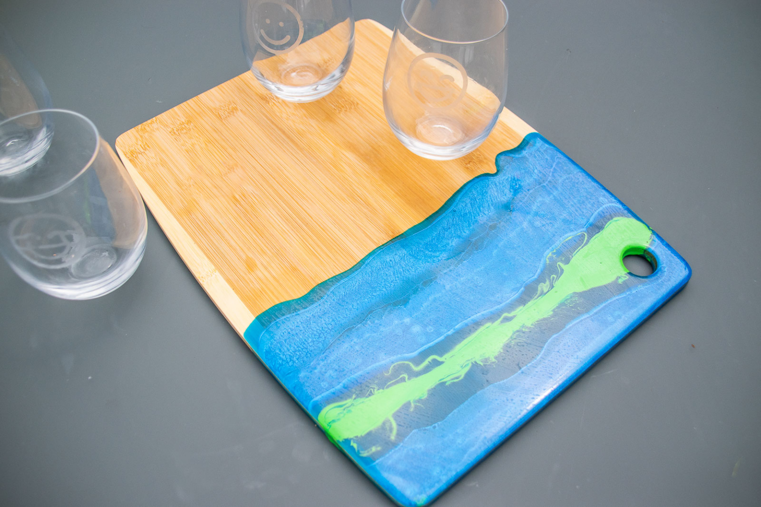Colorful Epoxy Resin Cutting Board At Charlotte's House
