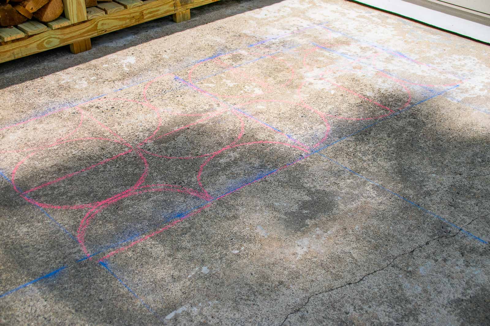 chalk lines for painted patio