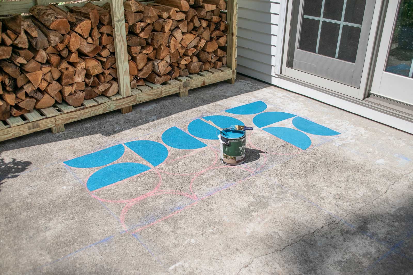 painted graphic concrete patio