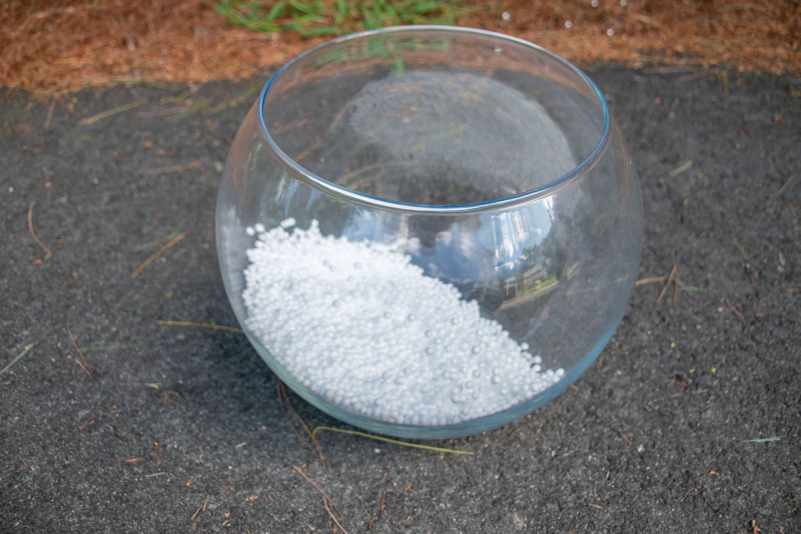 fill punch bowl with fake snow