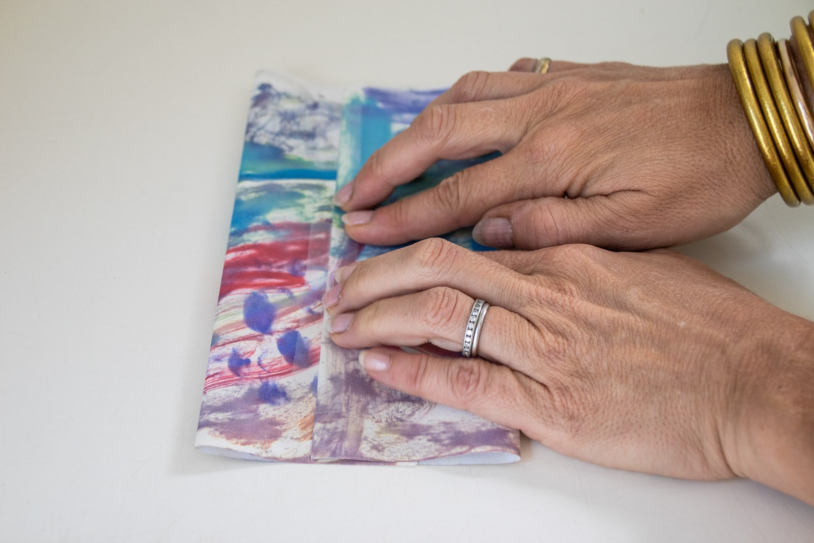 fold sides in to make a gift bag