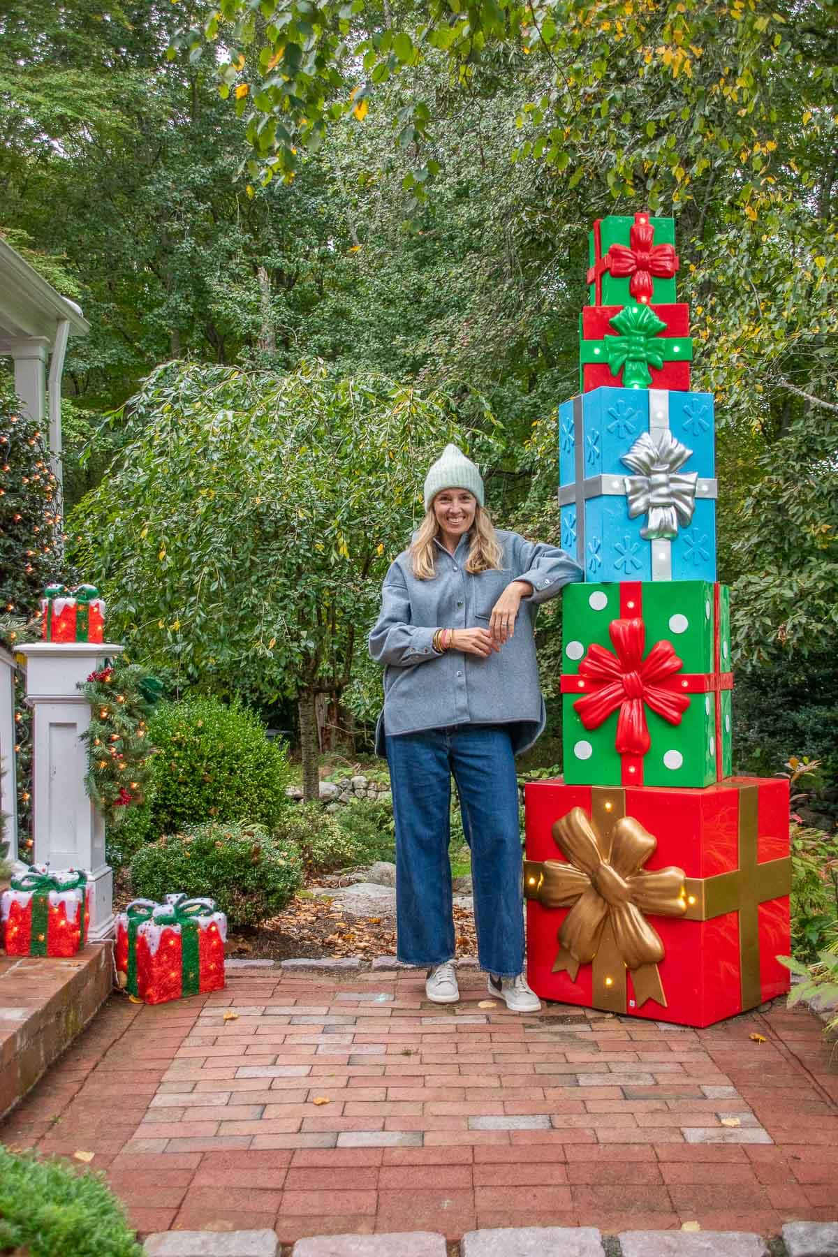 giant stacked christmas presents