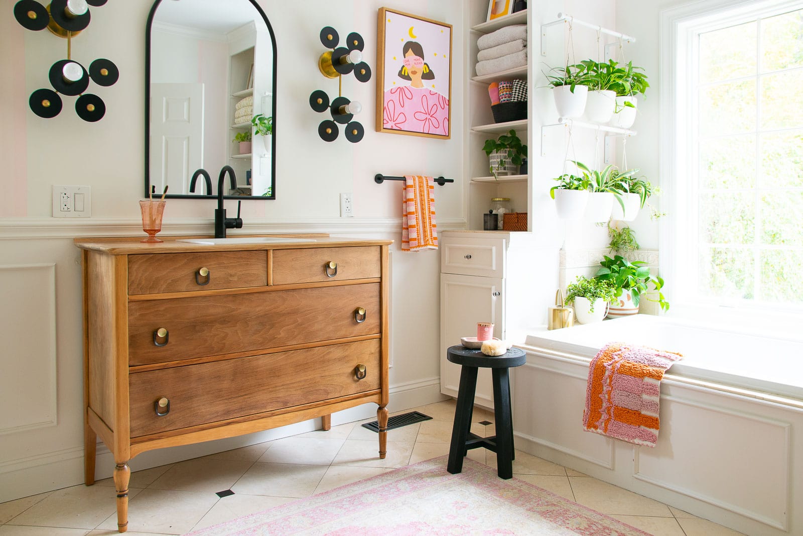 How to Turn a Vintage Dresser into a Bathroom Vanity - At Charlotte's House