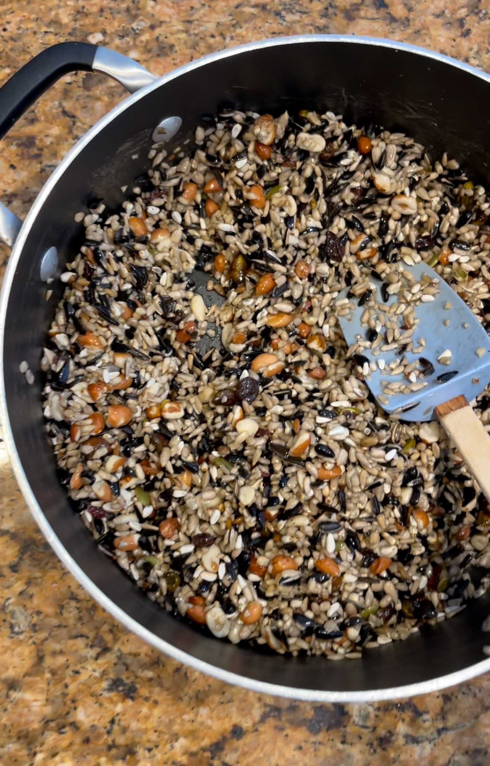 bird seed mixed with gelatin