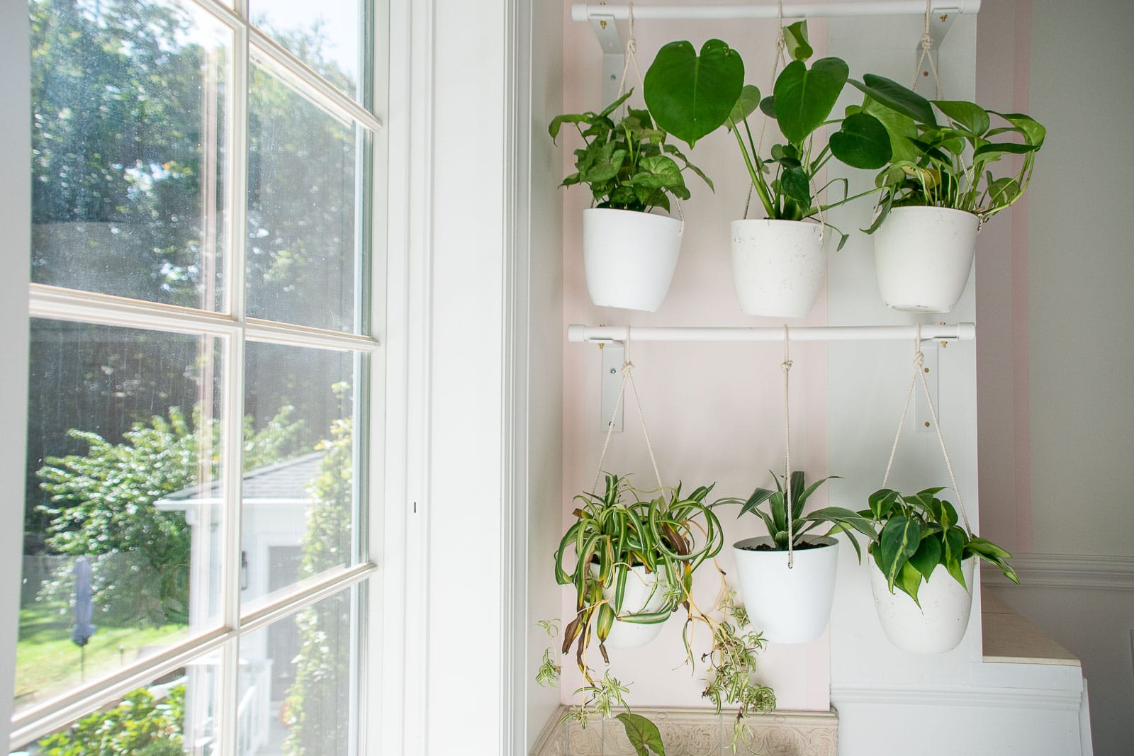 diy hanging plant rack