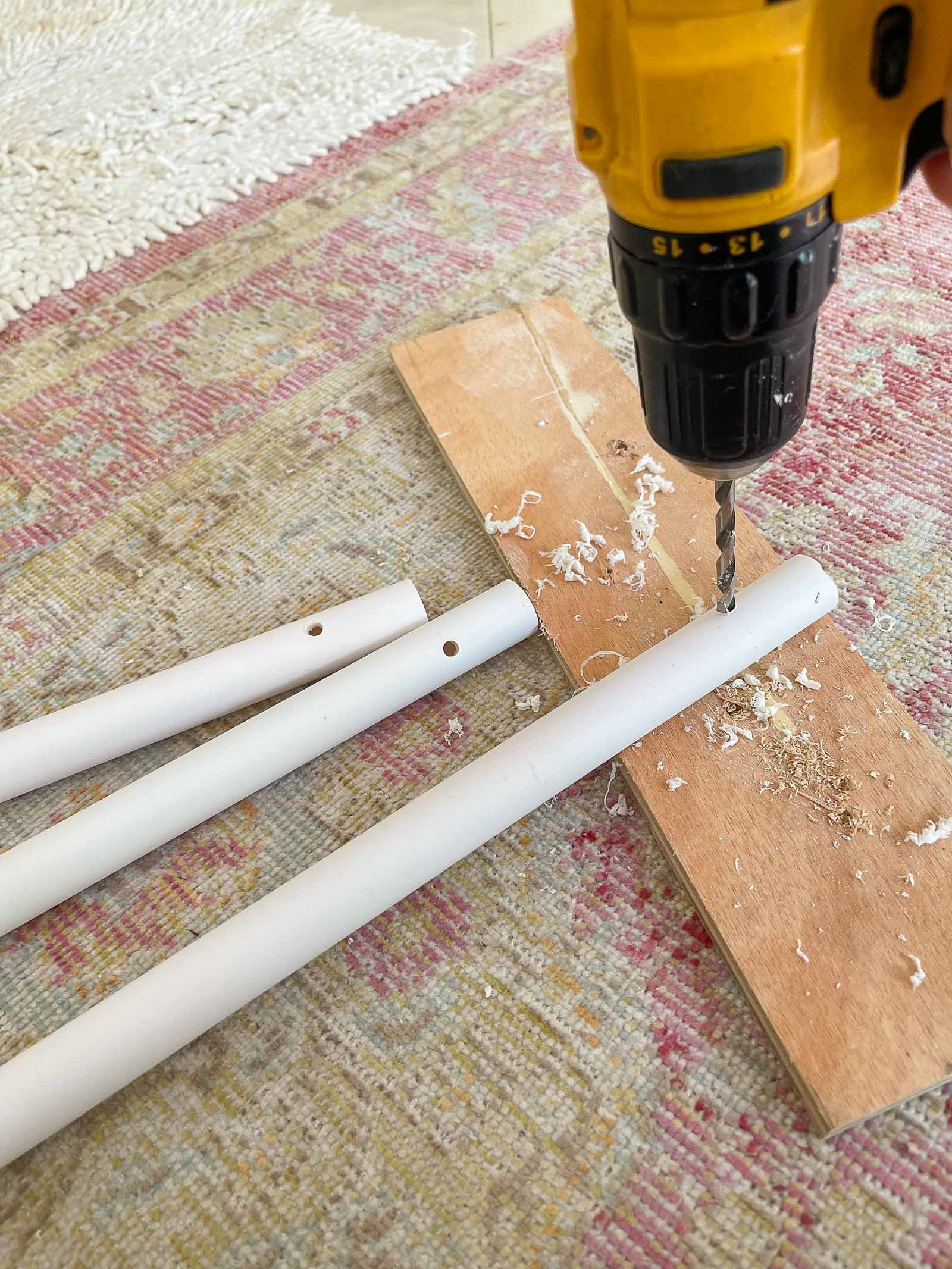 drill holes through PVC pipe