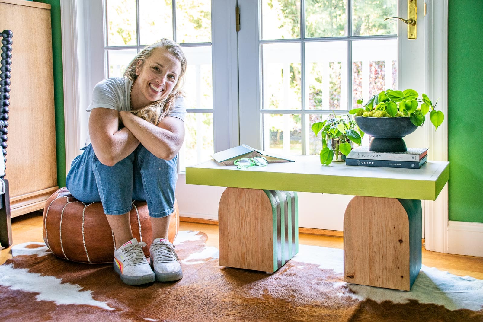 diy bench from old coffee table