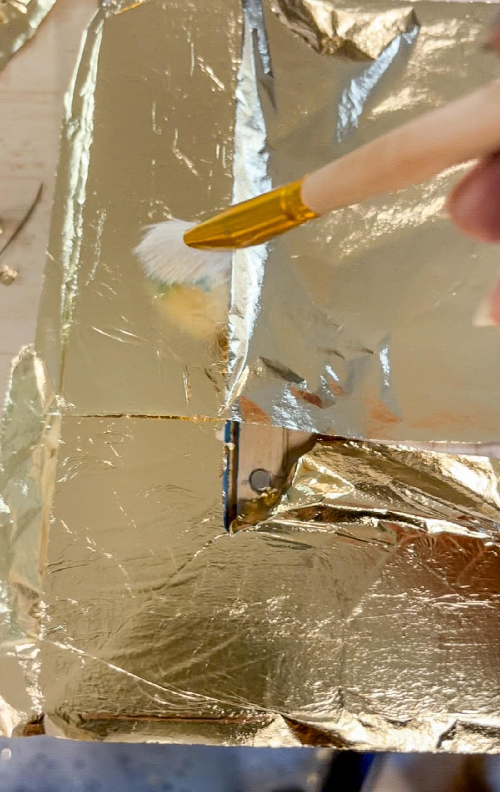 DIY Gold Leaf Glass Table Top