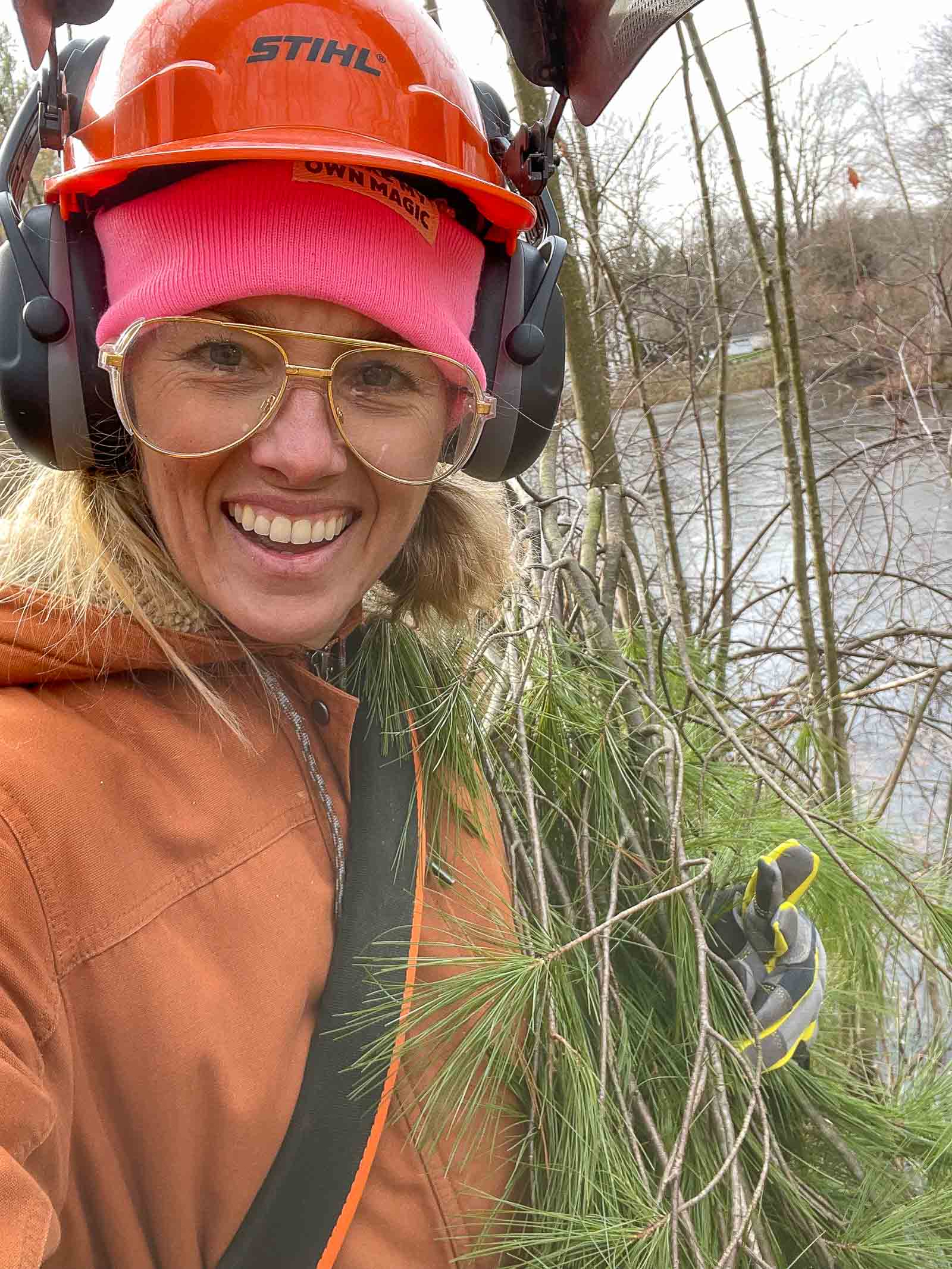 cut greenery with stihl pole pruner