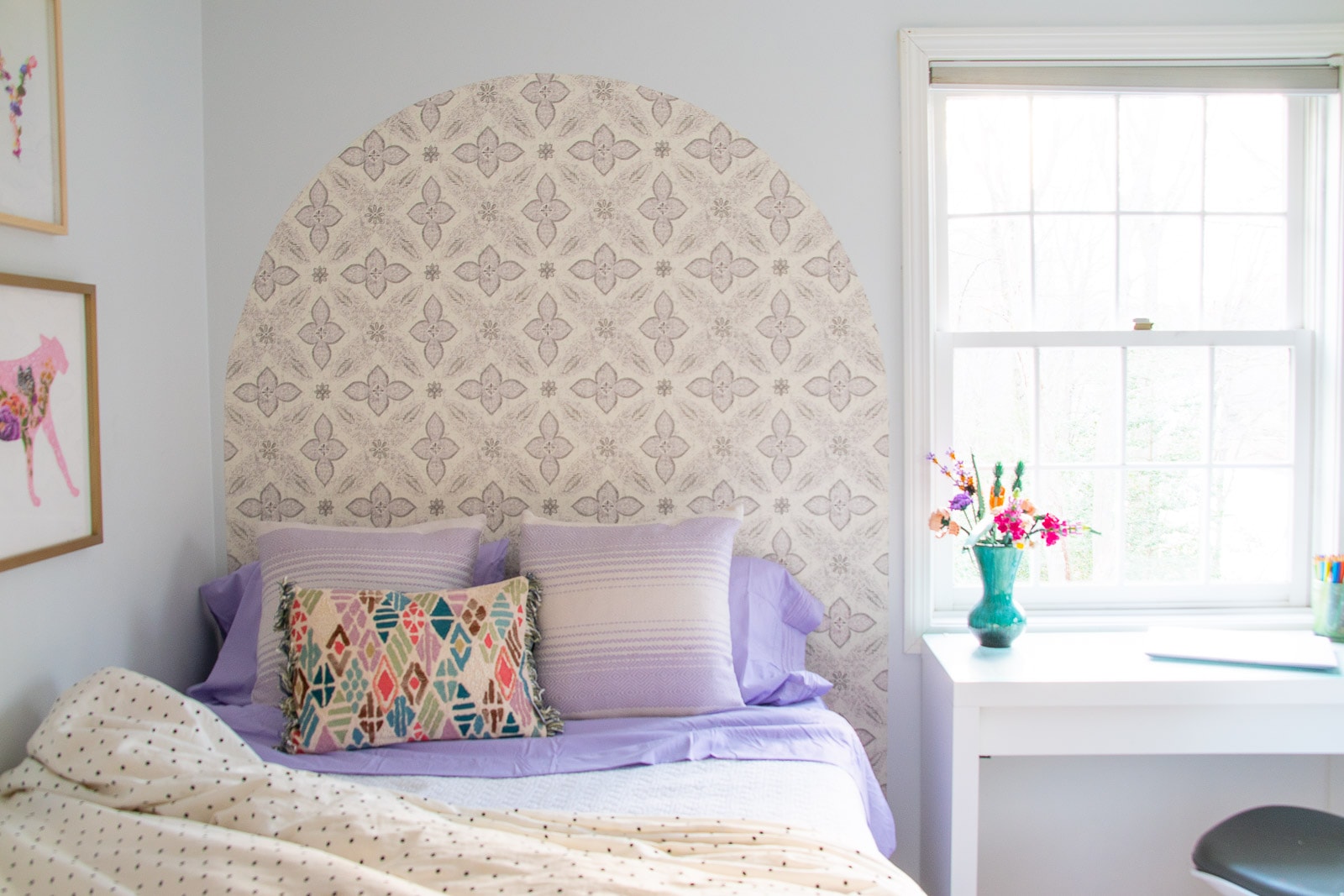 diy wallpaper headboard