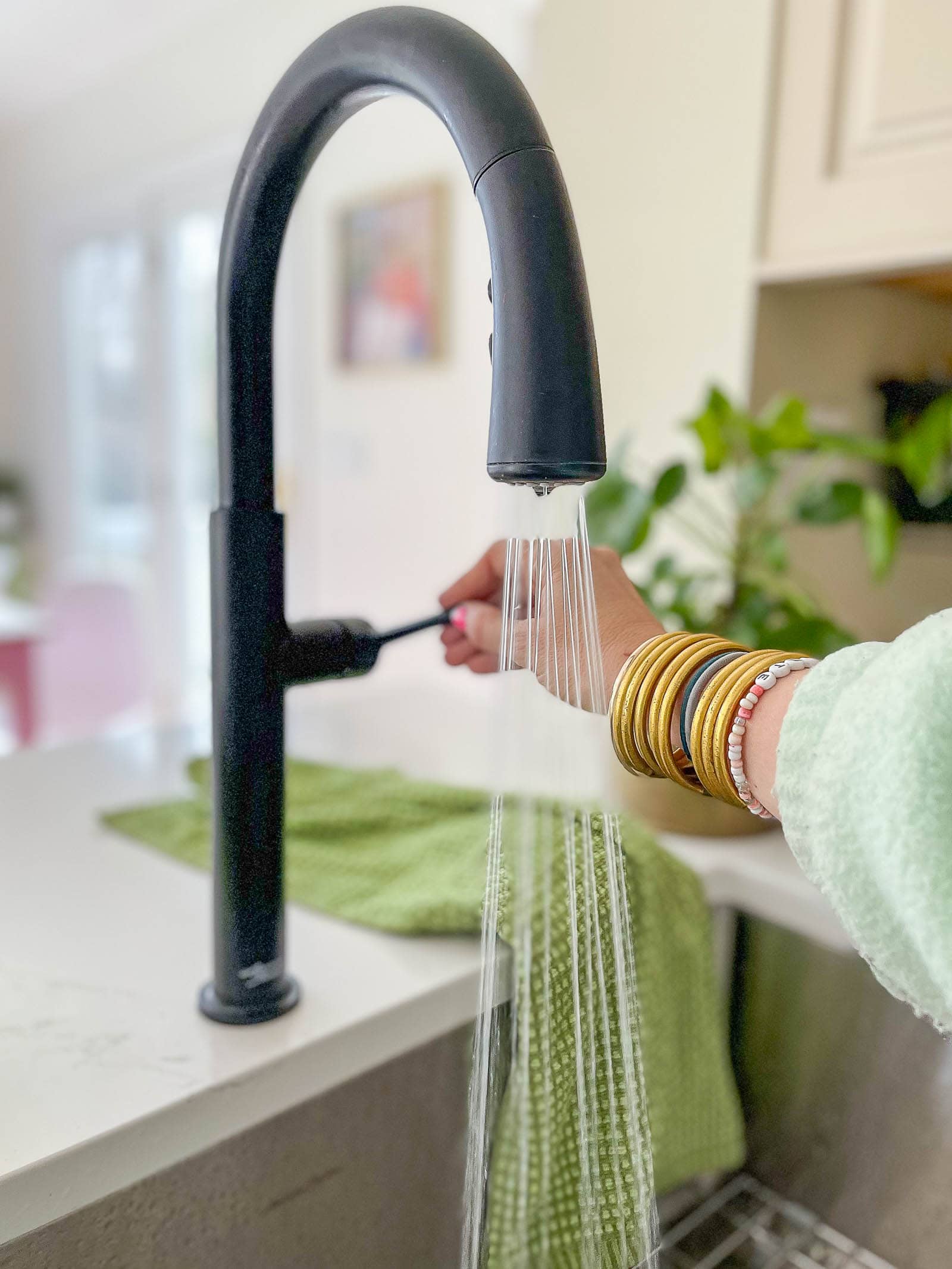 replacement faucet in kitchen