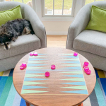 painted DIY backgammon table