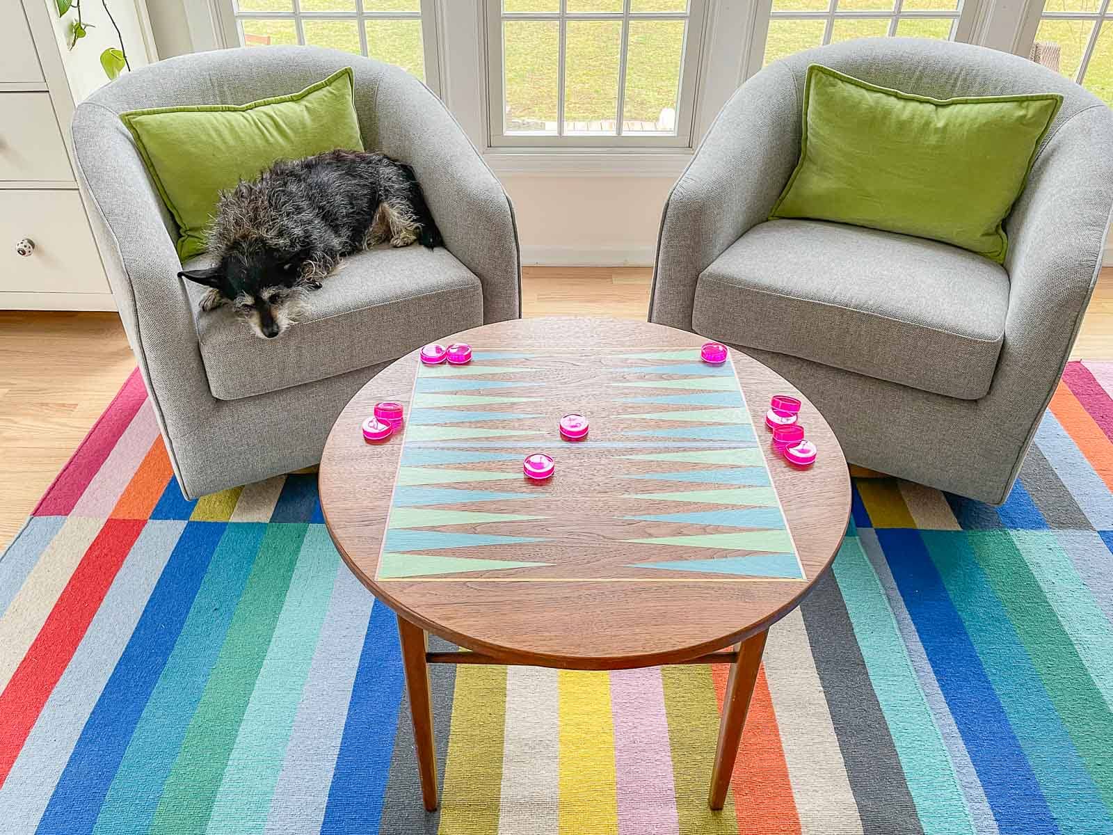 swivel chairs in sunroom