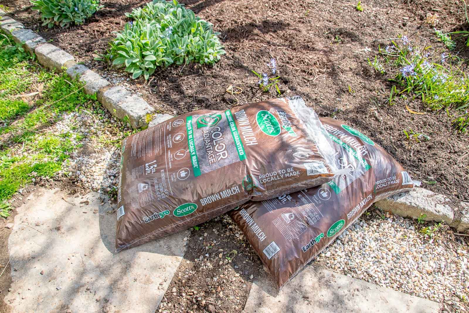 mulch on garden bed