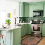 colorful green kitchen makeover