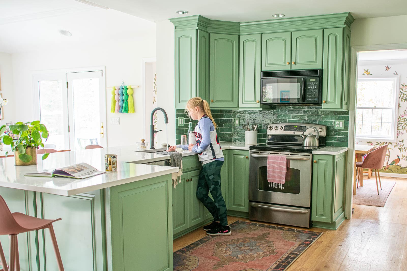 Vibrant Green Kitchen Makeover - At Charlotte's House