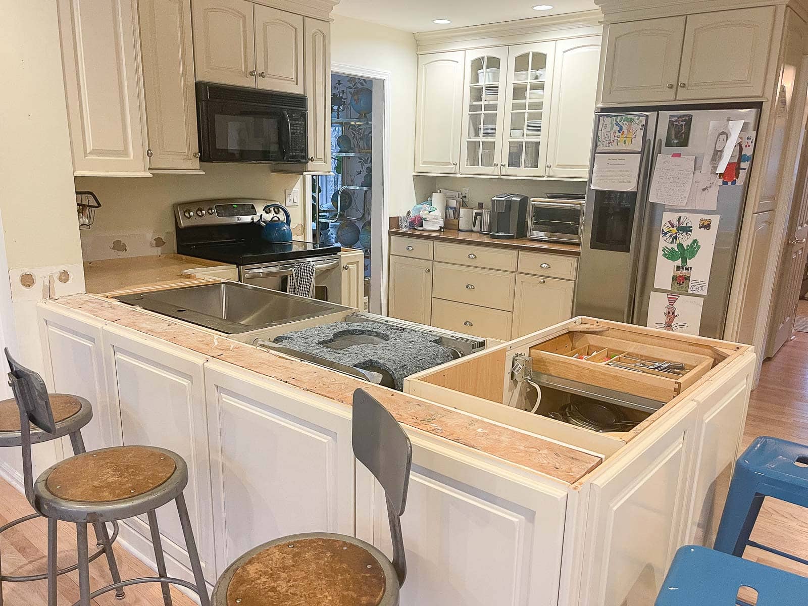 removing old granite counter