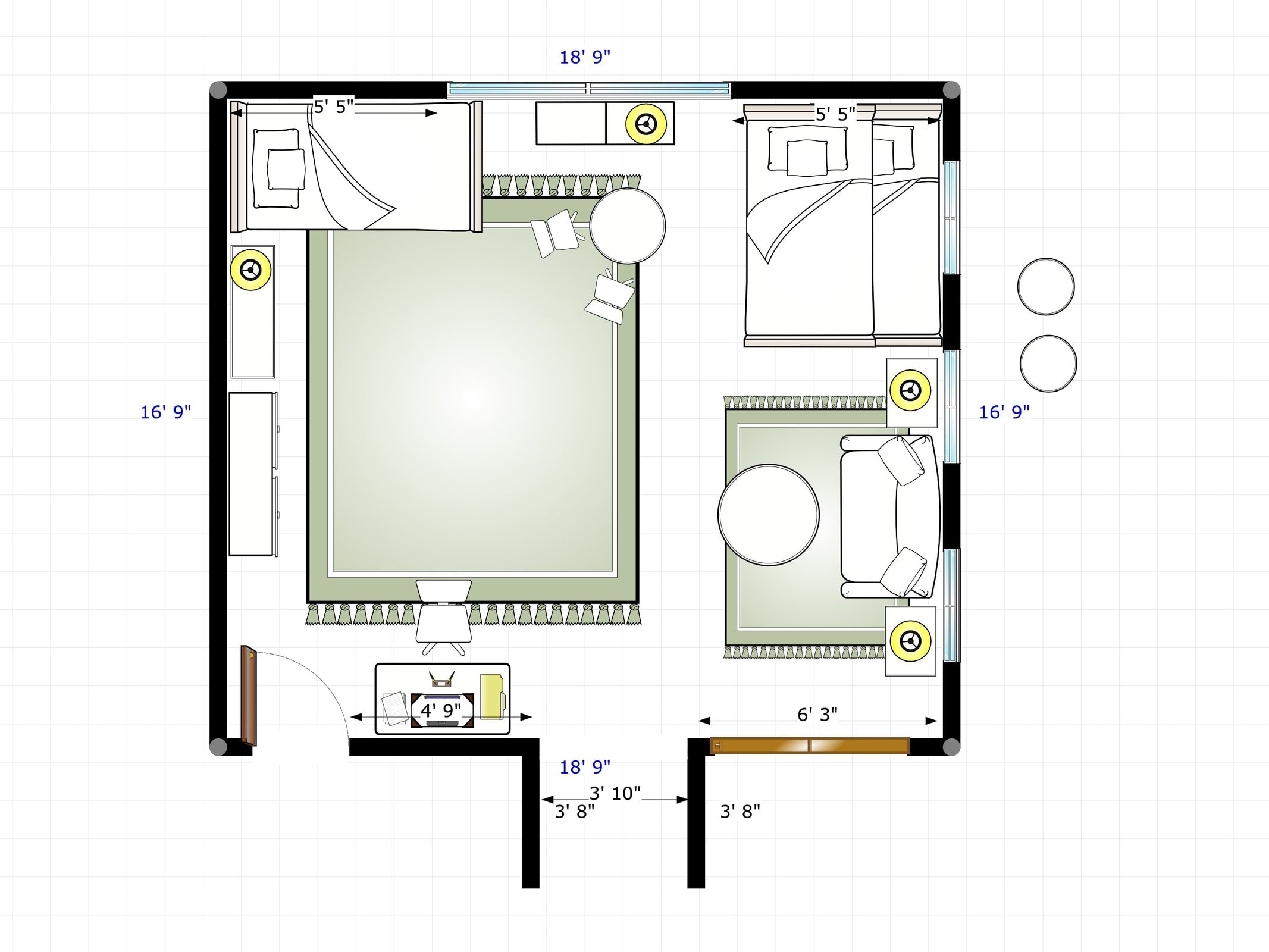 furniture layout for women's shelter