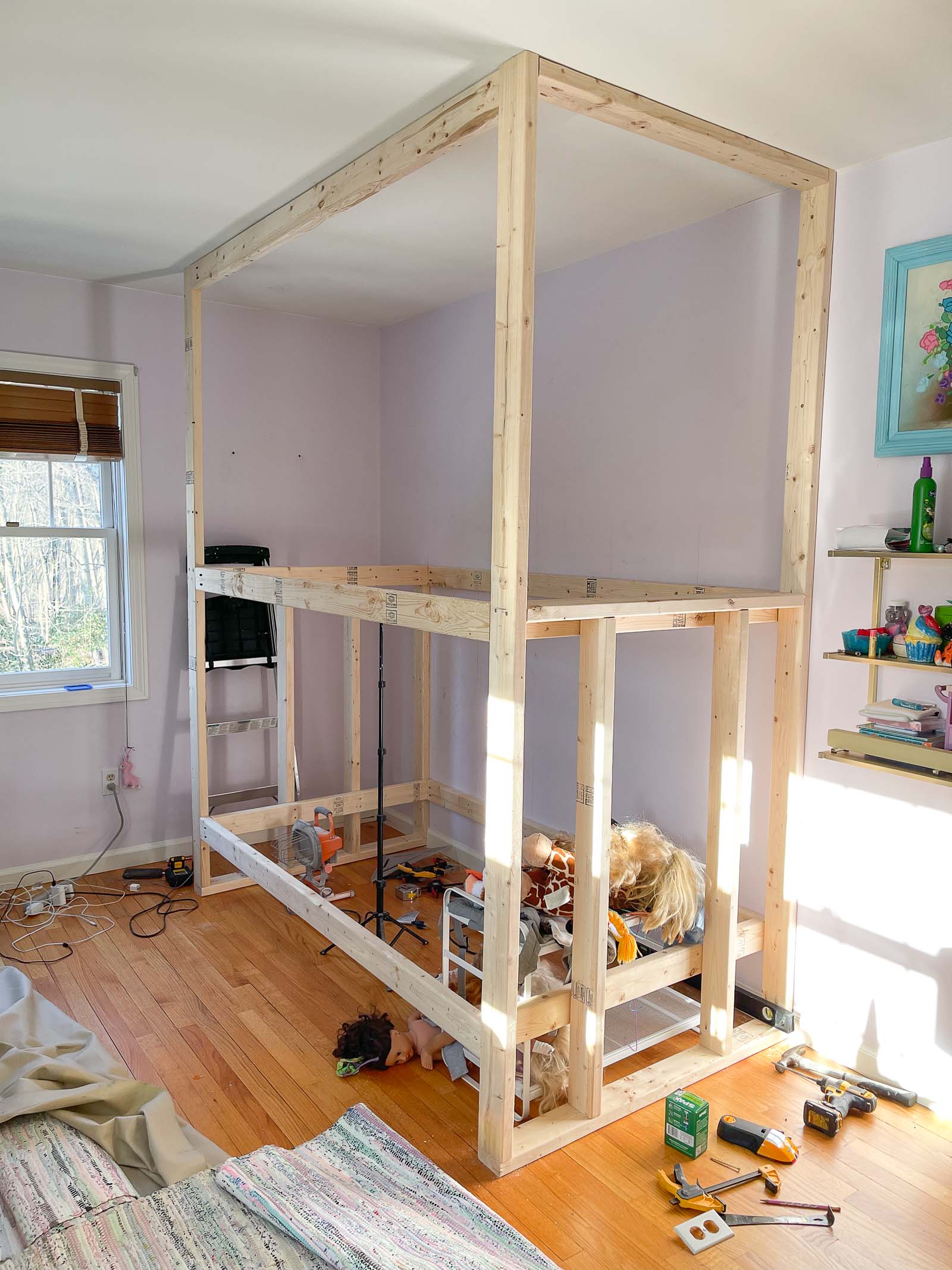 framing out the bunkbed