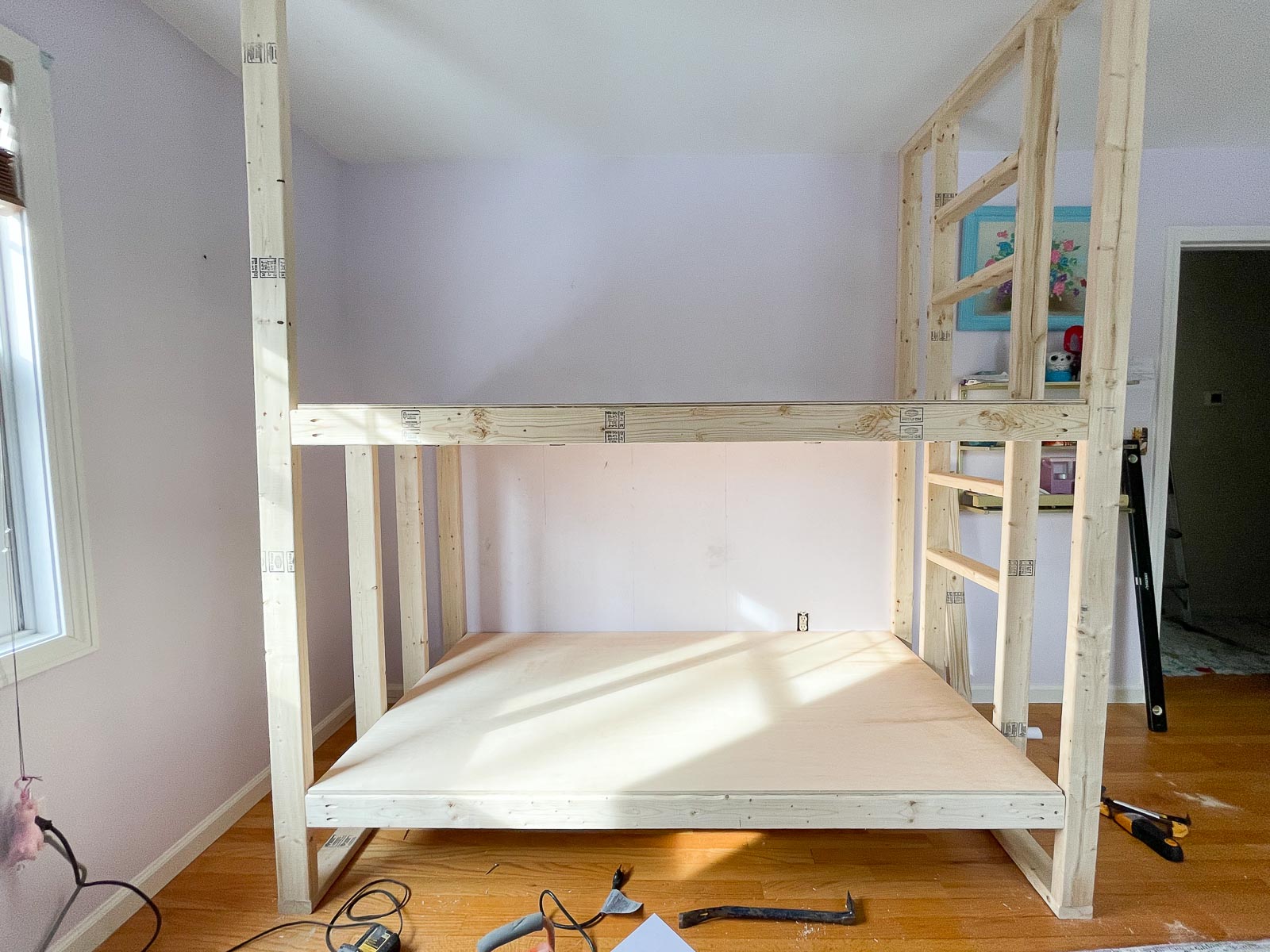 plywood on bunk bed