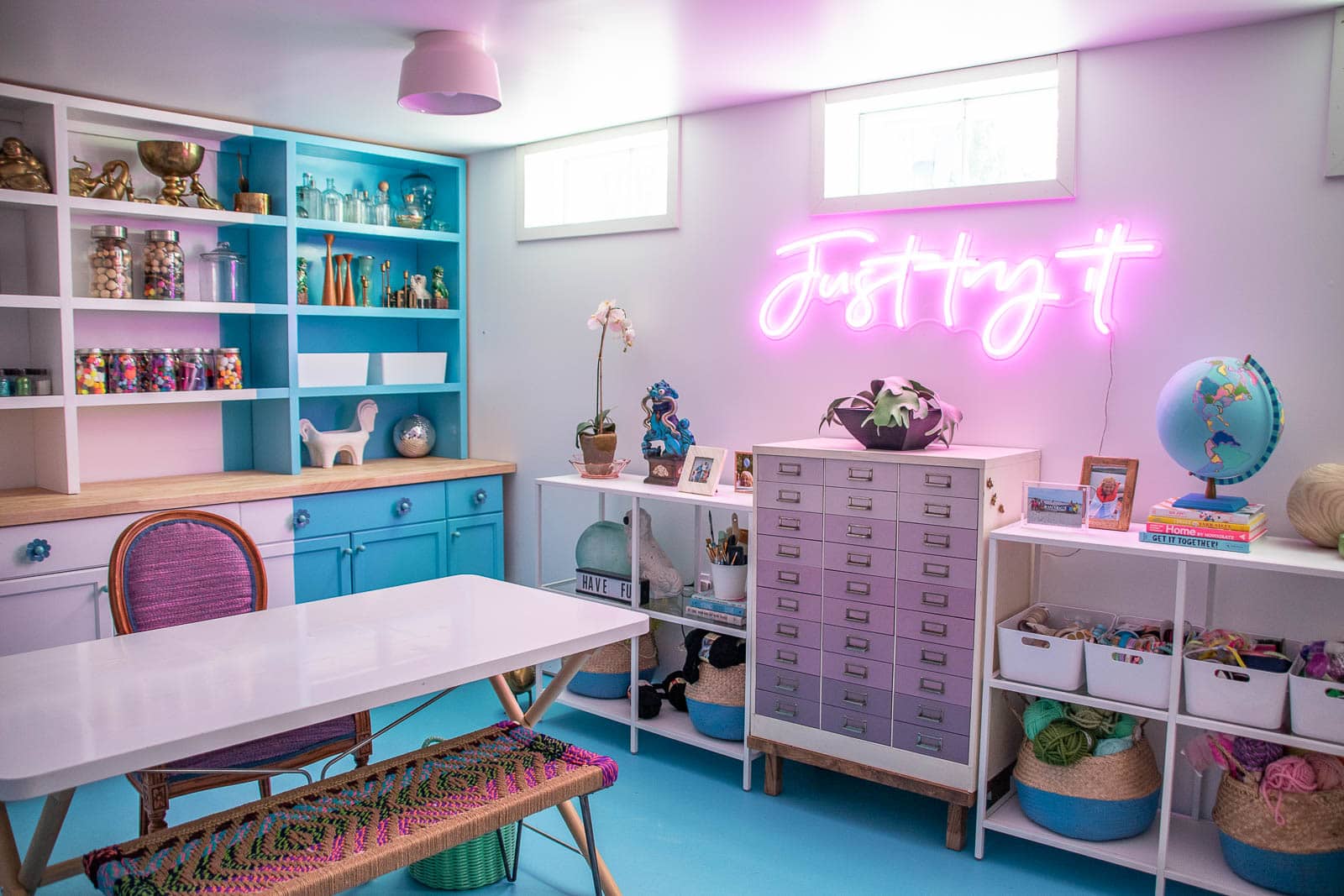 colorful eclectic office