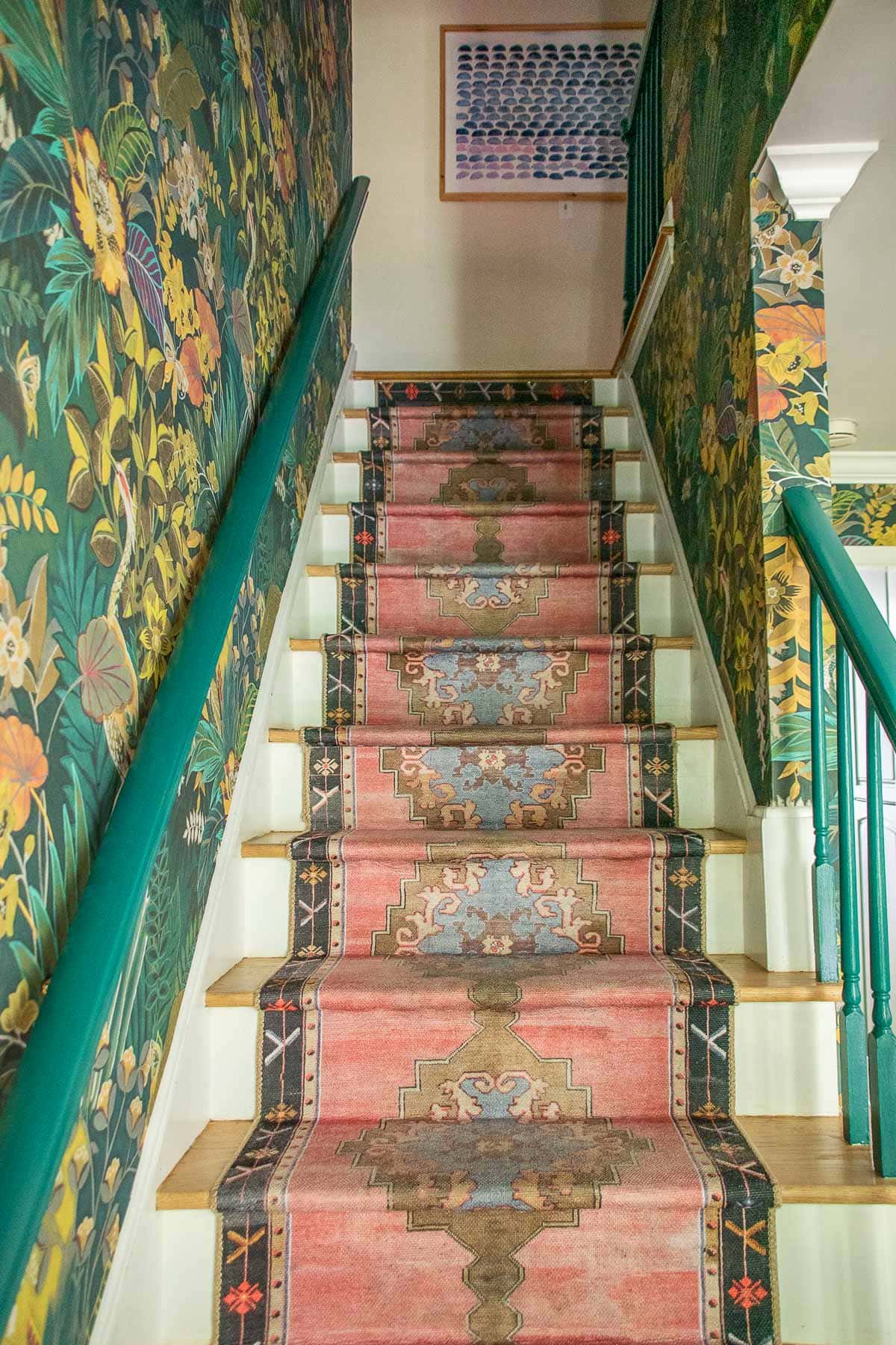 staircase runner in foyer