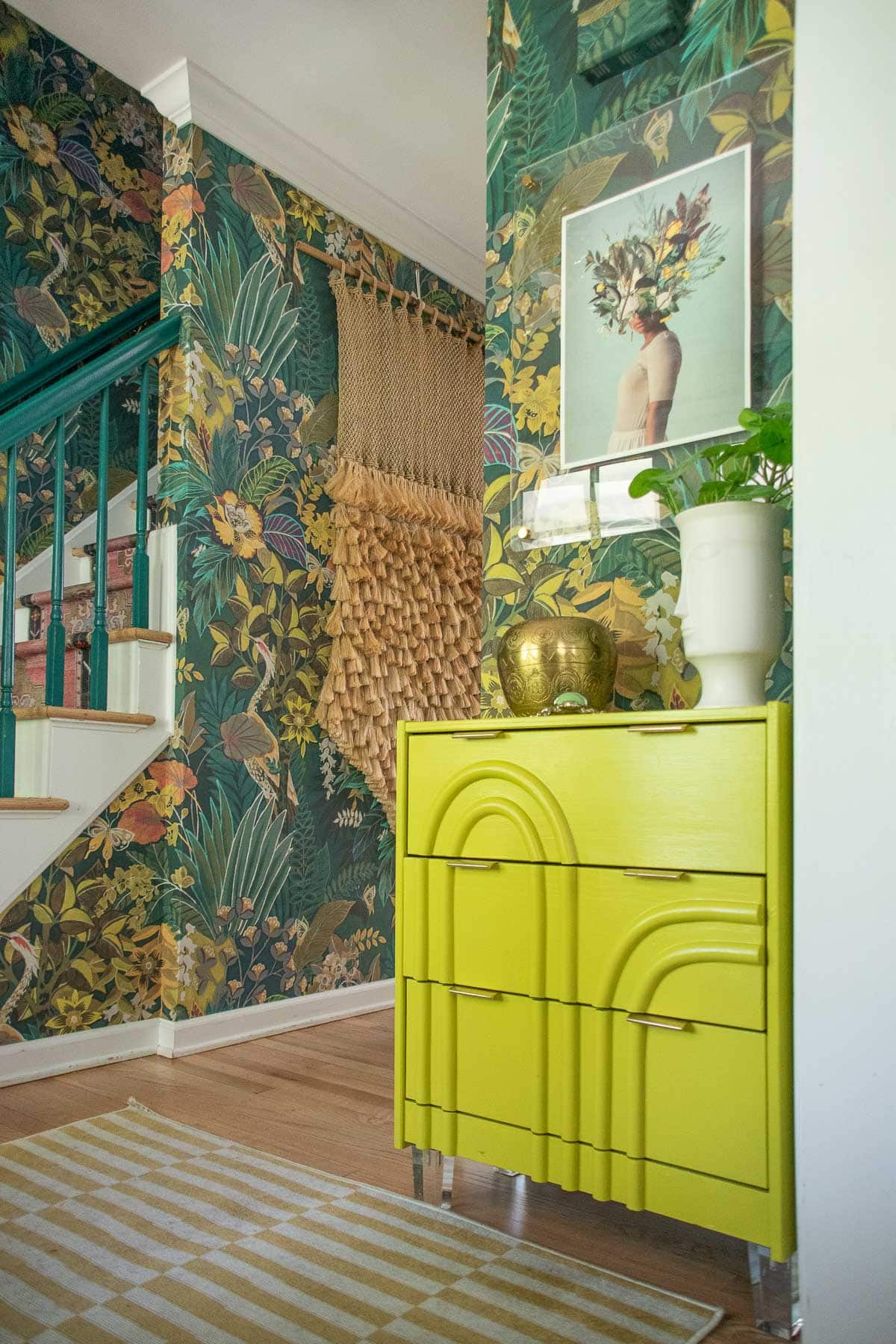 Colorful and Eclectic Foyer Reveal 7