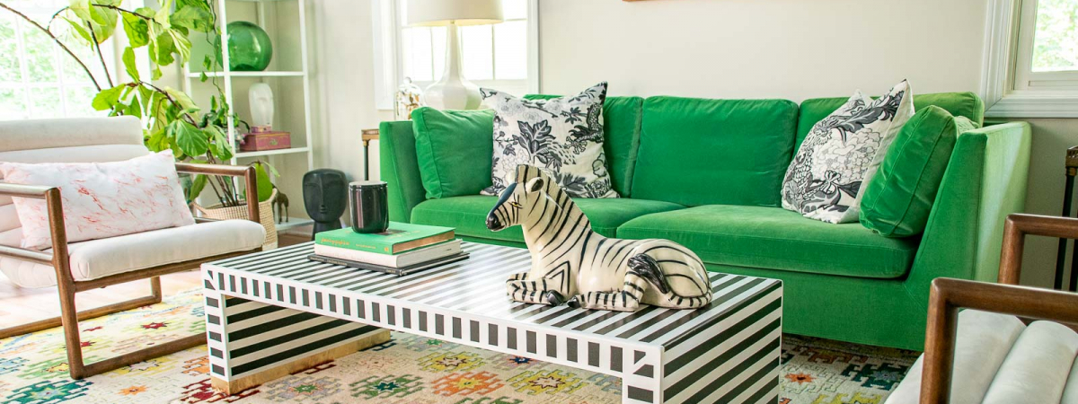 Painted Striped Coffee Table