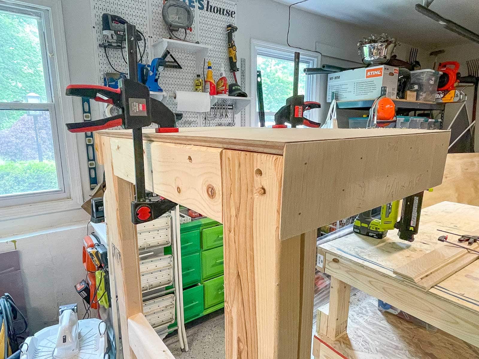 adding plywood to sides of coffee table