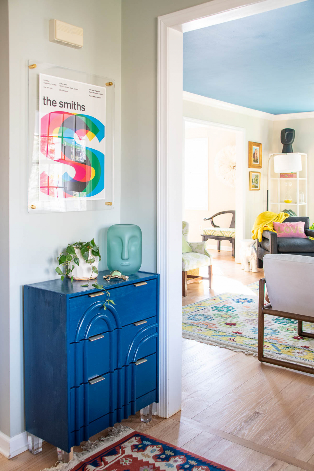 Foyer Reveal: Eclectic Wallpaper and Colorful Details - At Charlotte's ...