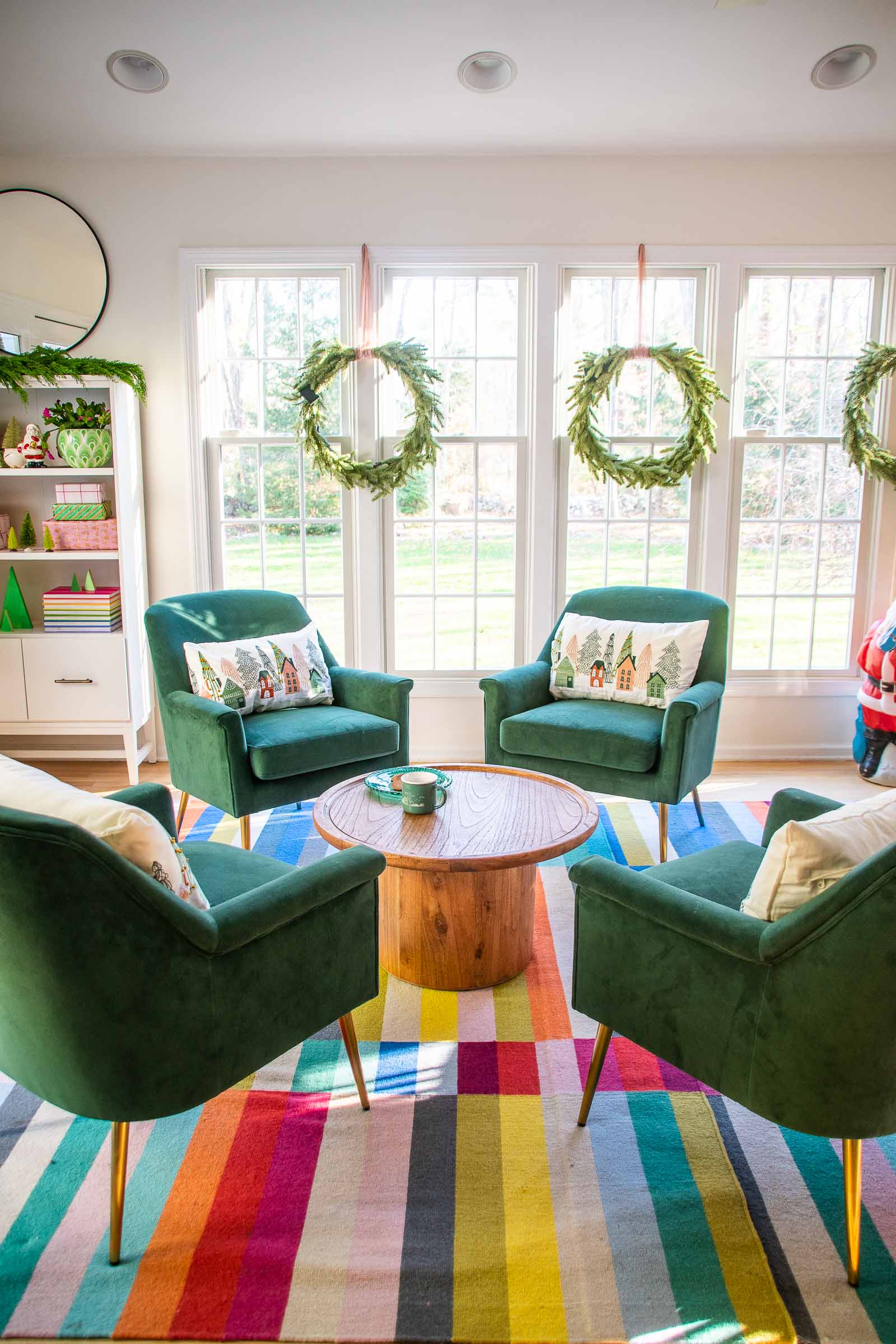 colorful holiday sunroom