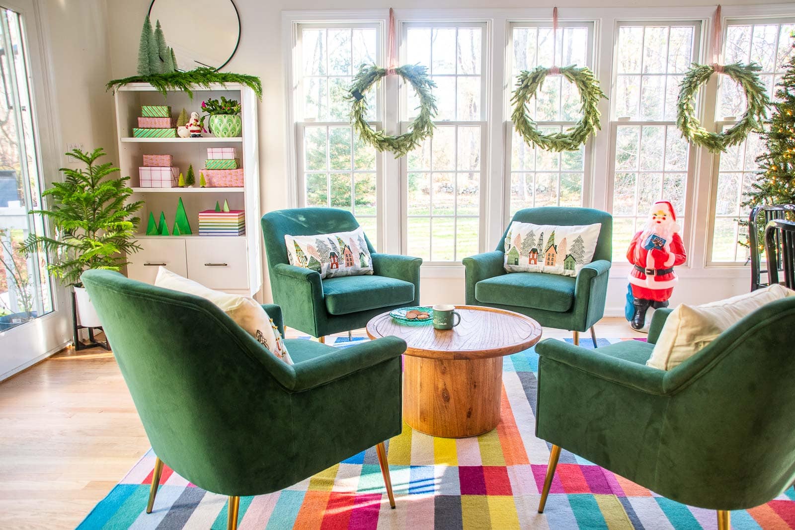 colorful holiday sunroom